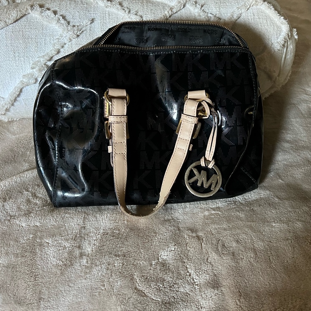 Michael Kors Black and Cream Satchel